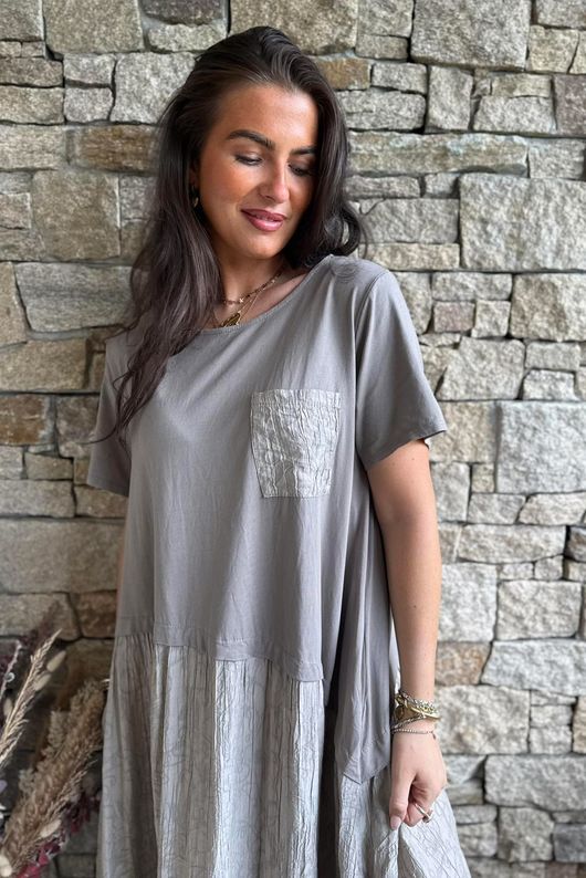 Tasha Damask T Shirt Maxi Dress Mocha
